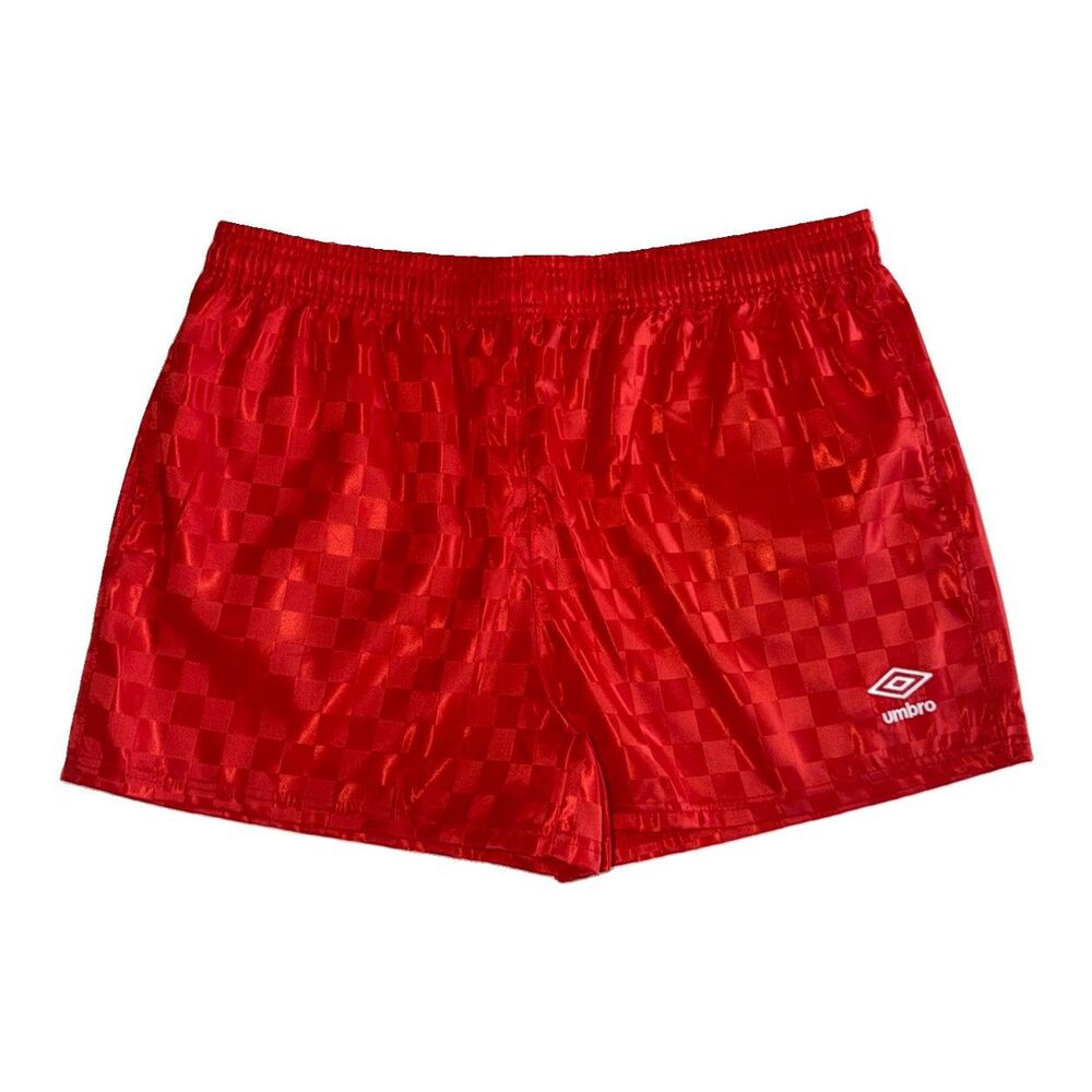 NEW Umbro Women’s Soccer Shorts Light Red Checkerboard Drawstring